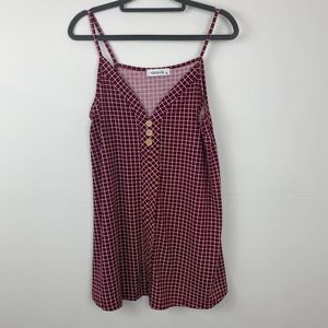 Moqivgi blouse spaghetti straps color deep red